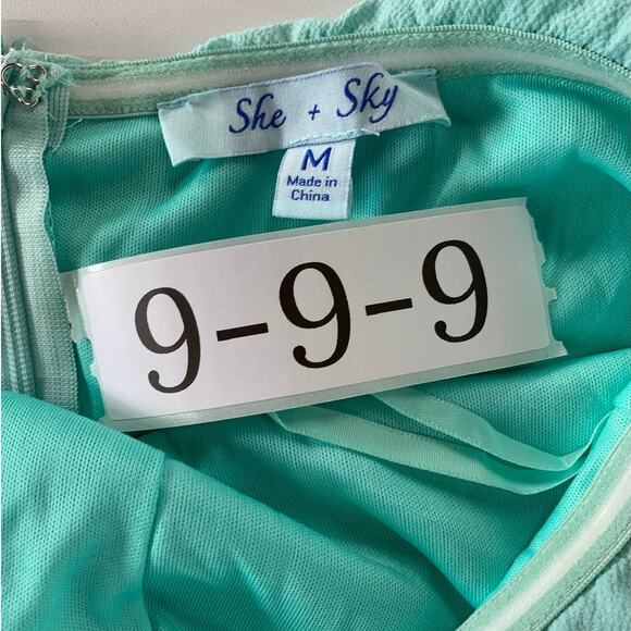 She + Sky Romper Womens Medium Blue Green Strapless Popover - Picture 4 of 6